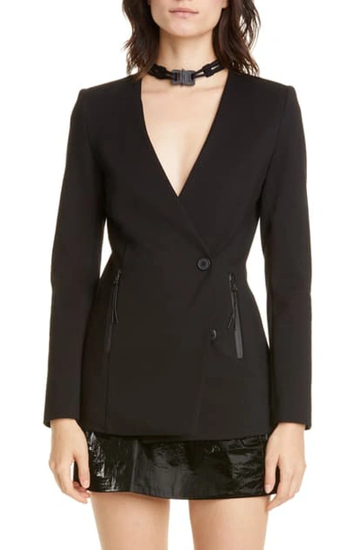 Shop Alyx Nylon Buckle Jersey Blazer In Black