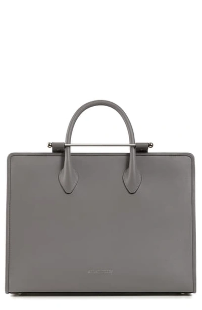 Shop Strathberry Large Leather Tote In Slate