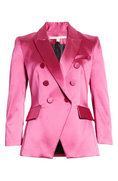 Shop Veronica Beard Empire Satin Dickey Jacket In Pink
