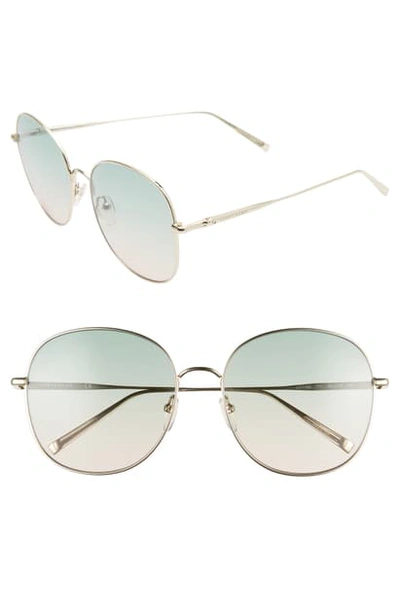 Shop Longchamp Roseau 59mm Gradient Round Sunglasses In Gold/ Green