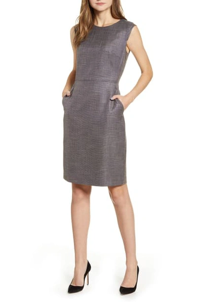 Shop Anne Klein Tweed Sheath Dress In Spruce/ Fawn