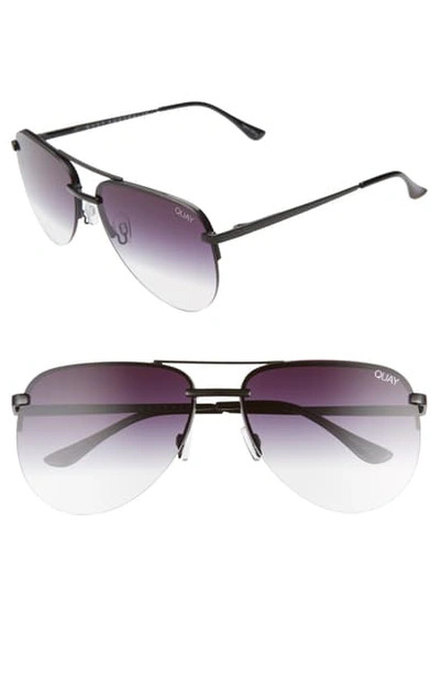 Shop Quay The Playa 56mm Aviator Sunglasses In Black/ Fade