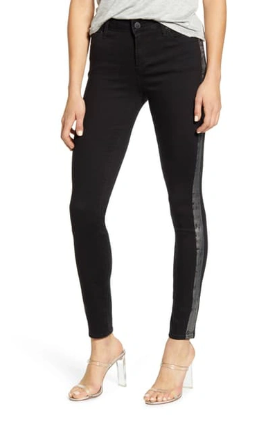 Shop Articles Of Society Sarah Metallic Side Stripe Skinny Jeans In Bailey