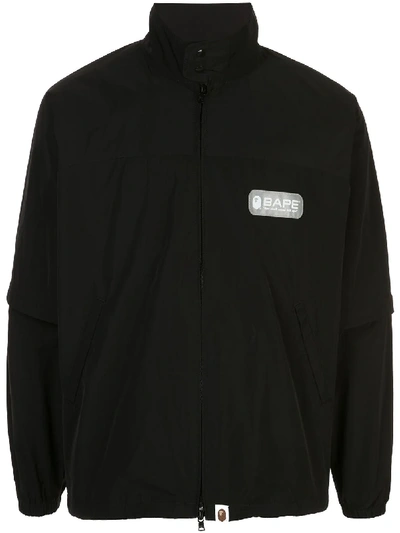 Bape Logo Print Bomber Jacket In Black