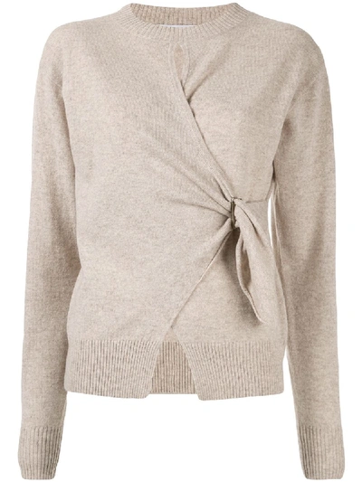 Shop Christopher Esber Draped Fitted Jumper In Neutrals