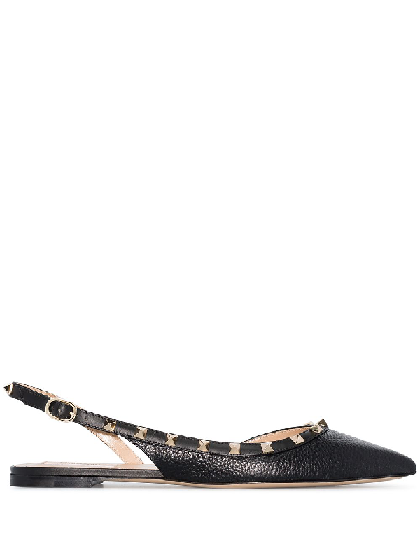 valentino rockstud slingback black