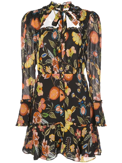 Shop Alexis Morgana Floral Print Dress In 黑色