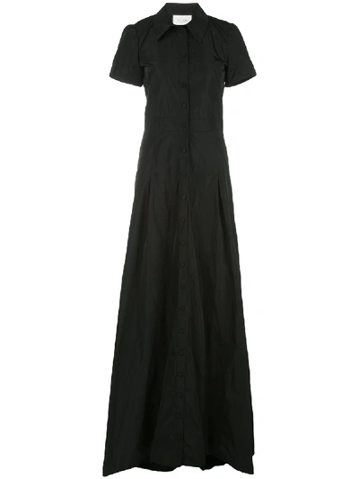 Shop Alexis Felicity Short Sleeve Long Gown In Black