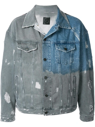 Shop Alchemist Distressed Denim Jacket In Blue