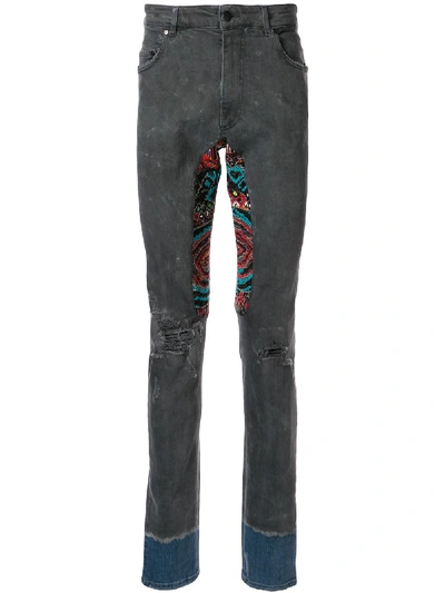 EMBROIDERED PATCHWORK SKINNY JEANS