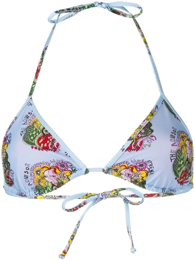 La Doublej Triangle Bikini Top In Blue