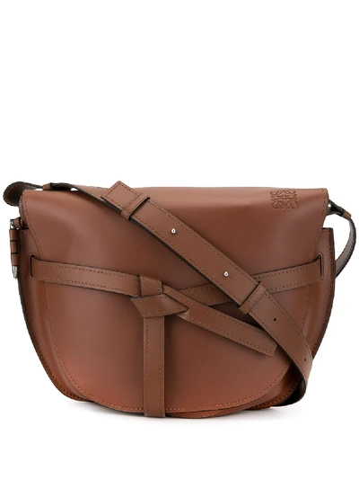 Shop Loewe Gate Xl Saddle Bag In 棕色