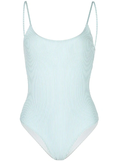 Shop Onia Gabriella Striped Swimsuit In Blue