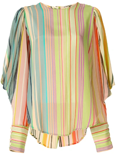 Shop Silvia Tcherassi Striped Print Blouse In 多色