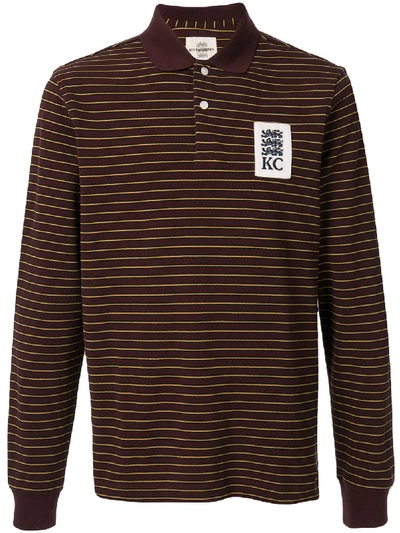 Shop Kent & Curwen Striped Pattern Polo Shirt In Red