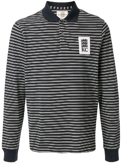 Shop Kent & Curwen Striped Pattern Polo Shirt In Blue