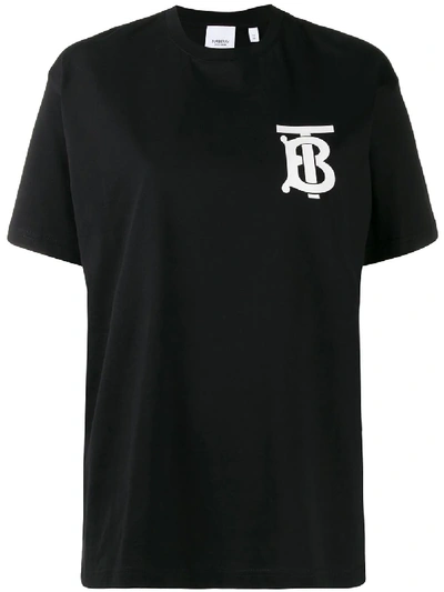 Shop Burberry T-shirt Mit Tb-logo In Black