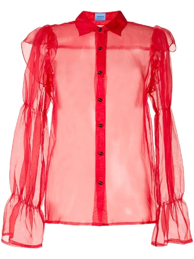 Shop Macgraw Souffle Blouse In Red