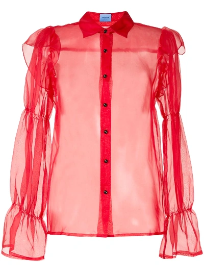 Macgraw Souffle Blouse In Red