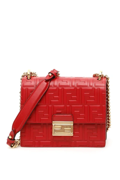 Shop Fendi Small Ff Kan I Bag In Red