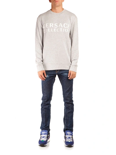 Shop Versace Grey Cotton Sweatshirt