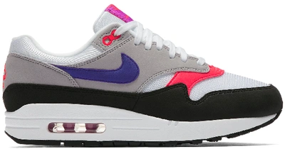 Pre-owned Nike Air Max 1 Raptors (women's) In White/court Purple-wolf Grey-pink Flash
