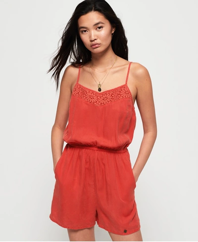 Shop Superdry Tess Playsuit In Red