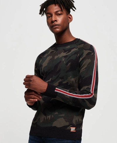 Shop Superdry Camo Crew Jumper In Green