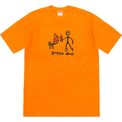 Pre-owned Supreme  Spitfire Cat T-shirt Bright Orange