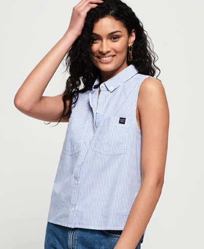 Shop Superdry Makayla Stripe Shirt In Blue