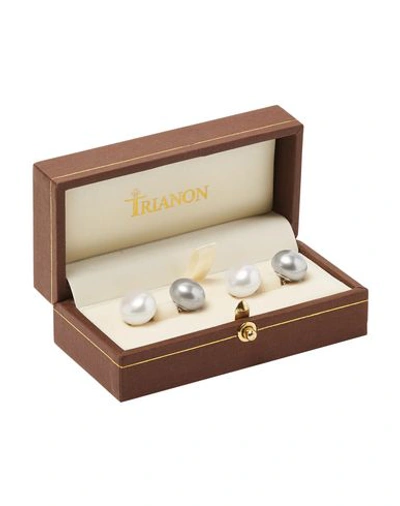 Shop Trianon Cufflinks And Tie Clips In White