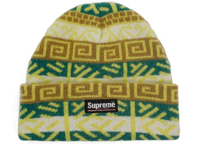 Pre-owned Supreme  Brushed Pattern Beanie Green