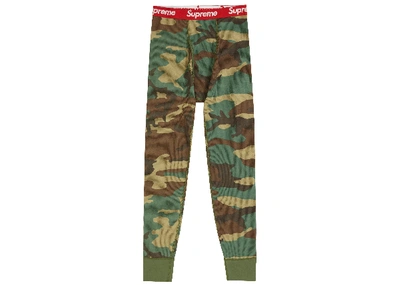 Pre-owned Supreme Hanes Thermal Pant (1 Pack) Fw19 Woodland Camo