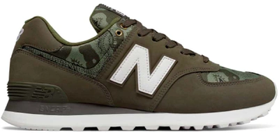 Pre-owned New Balance  574 Paisley Camouflage In Military Dark Triumph/covert Green-white