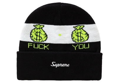 Pre-owned Supreme  Pay Me Beanie Black