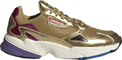 Pre-owned Adidas Originals Adidas Falcon Gold Metallic (women's) In Gold Metallic/gold Metallic/off White