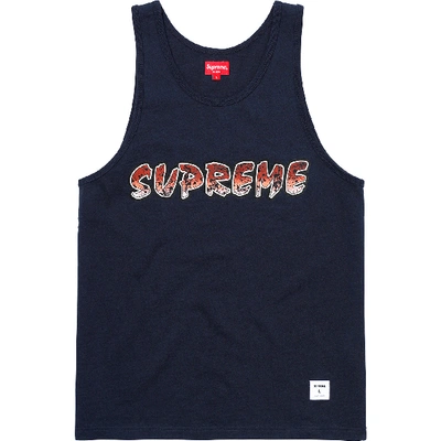 Pre-owned Supreme  Splatter Tank Top Navy