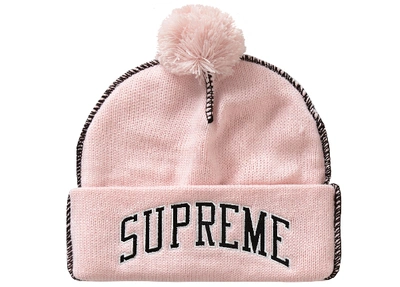 Pre-owned Supreme  Contrast Stitch Beanie Light Pink