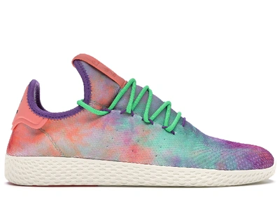 Pre-owned Adidas Originals  Tennis Hu Pharrell Holi Tie Dye In Chalk Coral/flash Green/lab Purple