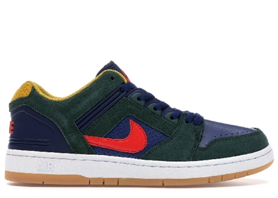 Pre-owned Nike Sb Air Force 2 Low Rugby In Midnight Green/blue  Void-habanero Red | ModeSens