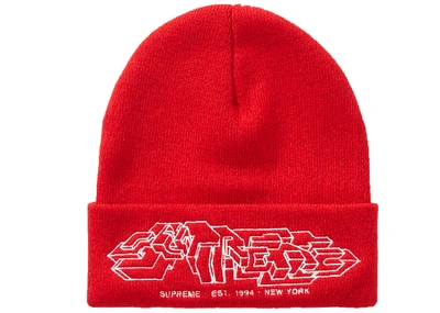 Pre-owned Supreme  Delta Logo Beanie Red