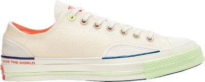Pre-owned Converse  Chuck Taylor All-star 70s Ox Pigalle White In White/vast Grey-barely Volt