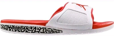 Pre-owned Jordan  Hydro 3 Retro White Cement In White/fire Red-fire Red