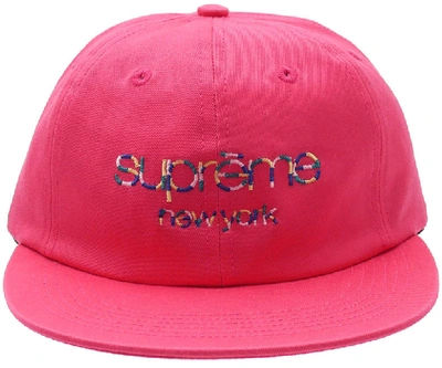 Pre-owned Supreme  Multicolor Twill Classic Logo 6 Panel Cap Pink