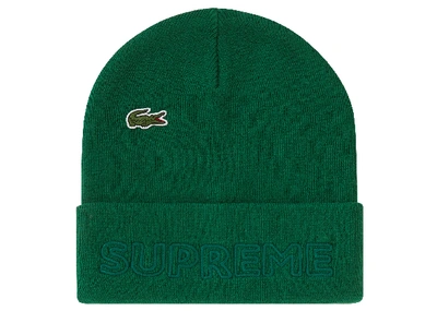 SUPREME Pre-owned  Lacoste Beanie Green