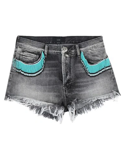 Shop Alanui Denim Shorts In Black