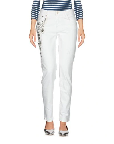 Shop Twinset Woman Jeans White Size 26 Cotton, Elastane, Polyester, Polyamide