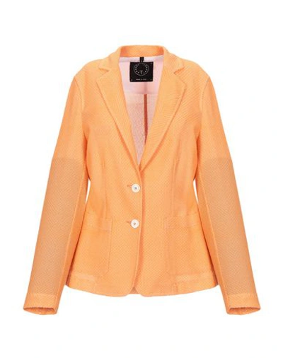 Shop T-jacket By Tonello Woman Blazer Orange Size M Cotton