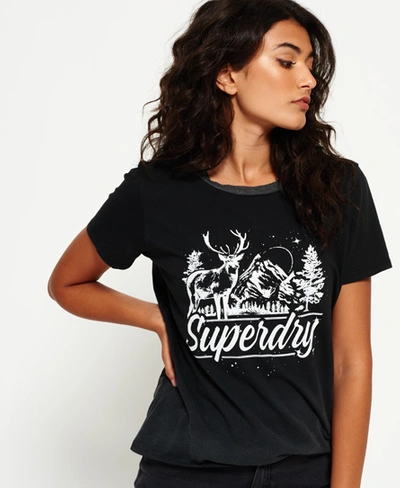 Shop Superdry Bleach Graphic T-shirt In Black