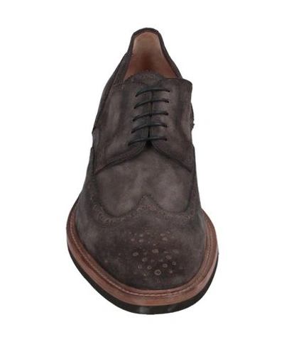 Shop Santoni Lace-up Shoes In Dark Brown